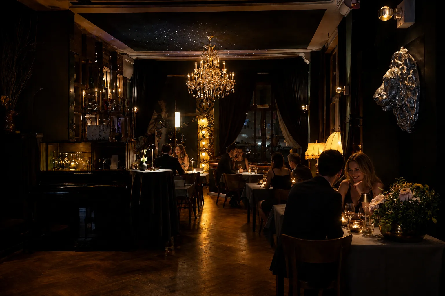 Vorwerck Lounge in Berlin im Kerzenlicht